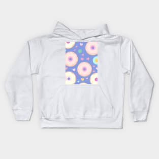 Donuts and hearts patterns in pastel color Kids Hoodie